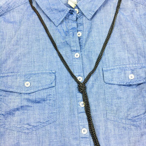 Knotted Metal Statement Long Necklace 90s Y2K